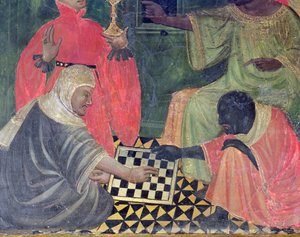 Un Maure et un Chrétien jouant aux échecs, du Retable des SS Nicolas, Claire et Antoine Abbé