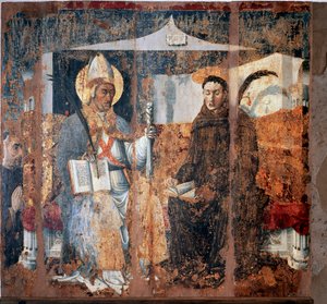 Saint Éleuthère de Tournai et Saint Placide (Fresque) - Master of Cesio