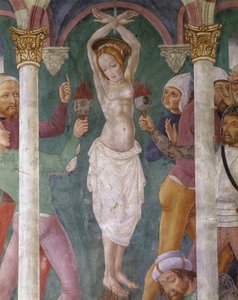 Italie, Région du Piémont, fresque dans la chapelle de Sainte Marguerite au Sacro Monte