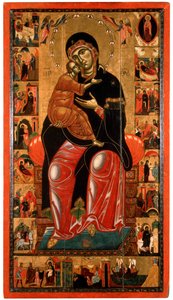 Madone et enfant en majesté avec dix-sept scènes de la vie de la Vierge, 13ème siècle - Master of Florence