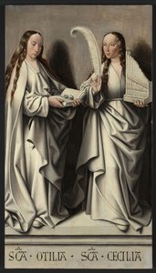 Saintes Ottilia et Cécilia, panneau du retable de Sainte Anne