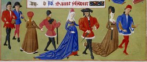 Mai : les courtisans se promènent (détail) - Master of Jean Rolin II