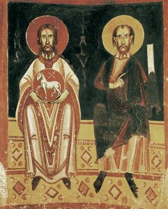 (détail) avec la représentation de Saint Paul et Saint Jean-Baptiste - Master of Pedret
