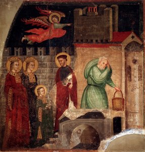 Sainte Faustine et Libérate trouvent refuge dans une maison à Côme (détail)