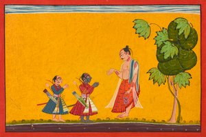 Rama et Lakshman avec le sage Vishvamitra, d