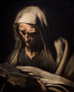 Prophète en buste lisant, vers 1750-60 (Huile sur toile) - Master of the Annunciation to the Shepherds