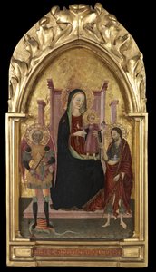 Vierge et Enfant en trône avec Saint Michel et Saint Jean-Baptiste - Master of the Arcetri Altarpiece