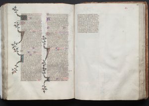 Le Missel de Gotha : Fol. 102r, Texte, vers 1375 - Master of the Boqueteaux