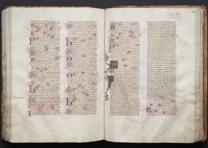 Le Missel de Gotha : Fol. 106v, Texte, vers 1375 - Master of the Boqueteaux