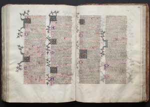 Le Missel de Gotha : Fol. 121r, texte, vers 1375 - Master of the Boqueteaux