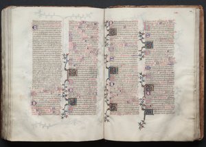 Le Missel de Gotha : Fol. 128r, Texte, vers 1375 - Master of the Boqueteaux