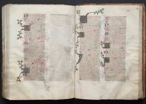 Le Missel de Gotha : Fol. 129r, texte, vers 1375 - Master of the Boqueteaux