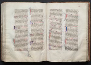 Le Missel de Gotha : Fol. 130v, Texte, vers 1375 - Master of the Boqueteaux