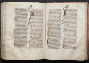 Le Missel de Gotha : Fol. 135r, texte, vers 1375 - Master of the Boqueteaux