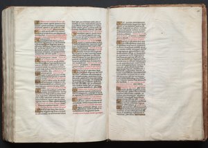Le Missel de Gotha : Fol. 158r, Texte, vers 1375 - Master of the Boqueteaux