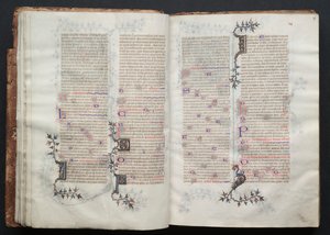 Le Missel de Gotha : Fol. 17r, texte, vers 1375 - Master of the Boqueteaux