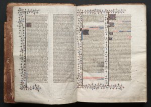 Le Missel de Gotha: Fol. 1v, Texte, vers 1375 - Master of the Boqueteaux