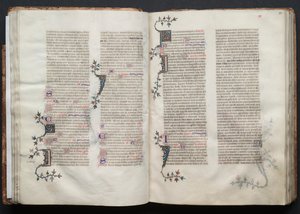 Le Missel de Gotha : Fol. 34v, texte, vers 1375 - Master of the Boqueteaux