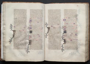 Le Missel de Gotha : Fol. 42r, texte, vers 1375 - Master of the Boqueteaux