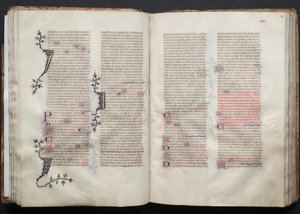Le Missel de Gotha : Fol. 43r, Texte, vers 1375 - Master of the Boqueteaux