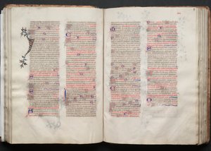 Le Missel de Gotha : Fol. 57r, Texte, c. 1375 - Master of the Boqueteaux