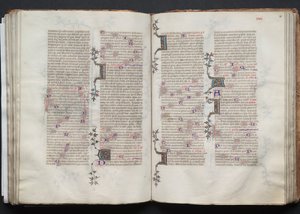 Le Missel de Gotha : Fol. 80r, Texte, vers 1375 - Master of the Boqueteaux