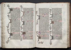 Le Missel de Gotha : Fol. 84v, Texte, vers 1375 - Master of the Boqueteaux