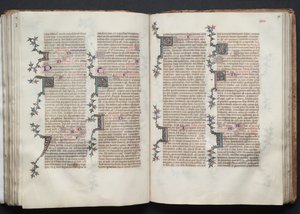 Le Missel de Gotha : Fol. 90r, Texte, vers 1375 - Master of the Boqueteaux