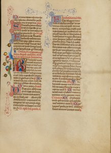 Initial R : La Vierge en prière - Master of the Brussels Initials