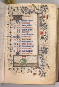 Heures de Charles le Noble, roi de Navarre 1361-1425 : fol. 10r, Octobre, c. 1405 - Master of the Brussels Initials and Associates
