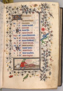 Heures de Charles le Noble, roi de Navarre 1361-1425 : fol. 11r, novembre, vers 1405 - Master of the Brussels Initials and Associates