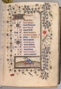 Heures de Charles le Noble, roi de Navarre 1361-1425 : fol. 12r, décembre, vers 1405 - Master of the Brussels Initials and Associates