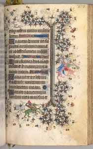 Heures de Charles le Noble, roi de Navarre 1361-1425 : fol. 182r, texte, vers 1405 - Master of the Brussels Initials and Associates