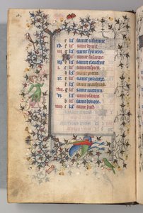 Heures de Charles le Noble, Roi de Navarre 1361-1425 : fol. 2v, Février, vers 1405
