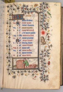 Heures de Charles le Noble, roi de Navarre 1361-1425 : fol. 7r, juillet, vers 1405