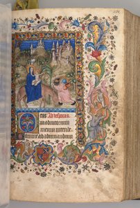 Heures de Charles le Noble, roi de Navarre 1361-1425 : fol. 88r, Fuite en Égypte Vêpres, vers 1