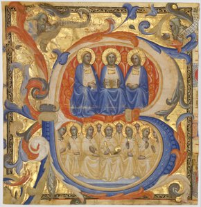 La Trinité dans une initiale B, probablement 1387 - Master of the Codex Rossiano