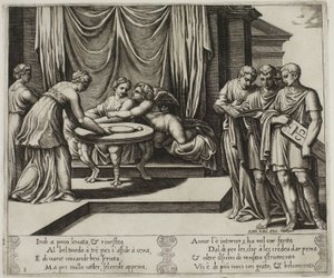 Autres nymphes servant Psyché à table - Master of the Die