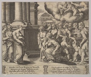 Planche 2 : le peuple rendant des honneurs divins à Psyché, de 