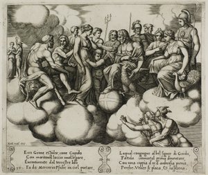 Vénus et Cupidon plaidant leur cause devant Jupiter et d