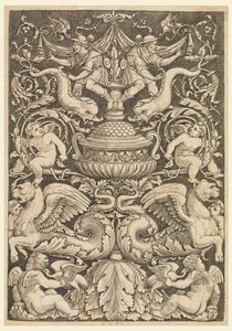 Grotesque avec dauphins et lions ailés - Master of the Die, Italian or German, 1530 1560