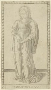 Arithmétique, planche 25 des Arts et Sciences - Master of the E Series Tarocchi
