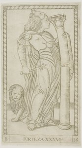 Fortitude, planche 36 de Genii et Vertus - Master of the E Series Tarocchi