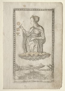 Géométrie de la série Tarocchi, série C : Arts libéraux, #24, avant 1467 - Master of the E Series Tarocchi
