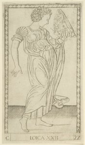 Logique, planche 22 des Arts et Sciences - Master of the E Series Tarocchi