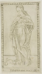 Tempérance, planche 34 de Génies et Vertus - Master of the E Series Tarocchi