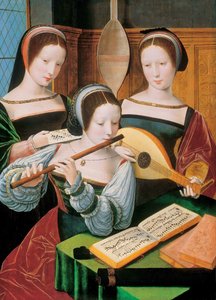 Néerlandais : Musicerend gezelschap Femmes musiciennes / Trois femmes jouant de la musique - Master of the Female Half Lengths