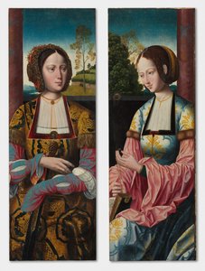 Sainte Catherine et Sainte Barbara, paire, vers 1520