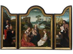 Vierge et Enfant avec Sainte Catherine et Sainte Barbara, vers 1520-25