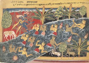 Les Gopis supplient Krishna de rendre leurs vêtements..., vers 1560-1565
